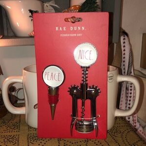 Rae Dunn PEACE. NICE. Corkscrew Set